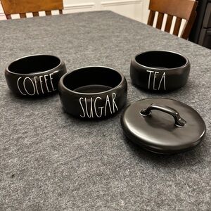 Rae Dunn Coffee Tea Sugar Stacking canister set